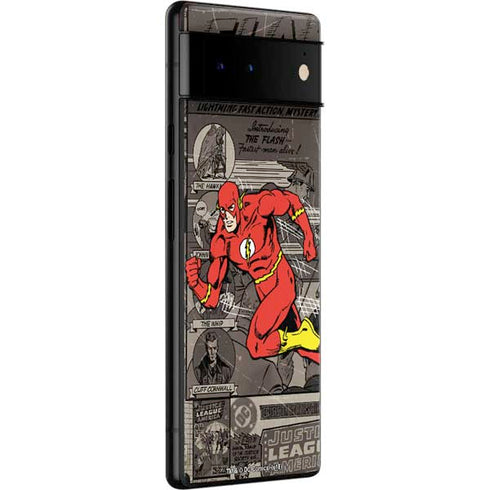 DC Comics The Flash Vintage Action pose pattern Google Pixel 6 Pro Skin